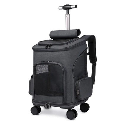 Portable Foldable Pet Backpack for Pets on wheel