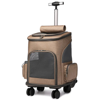 Portable Foldable Pet Backpack for Pets on wheel
