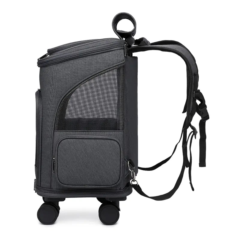 Portable Foldable Pet Backpack for Pets on wheel