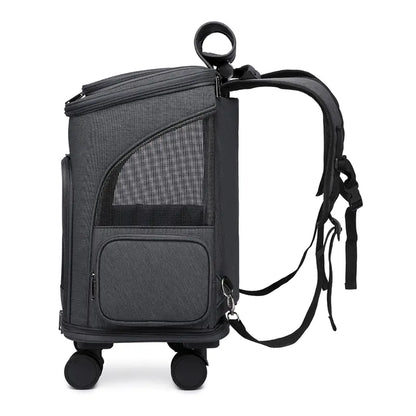 Portable Foldable Pet Backpack for Pets on wheel