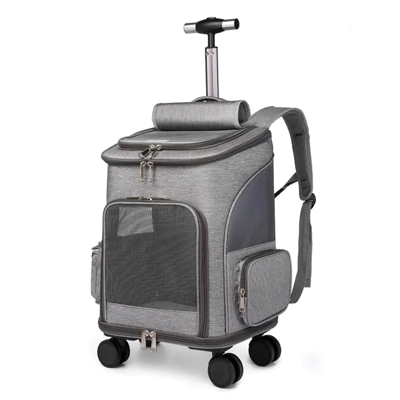 Portable Foldable Pet Backpack for Pets on wheel