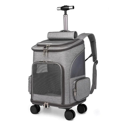 Portable Foldable Pet Backpack for Pets on wheel